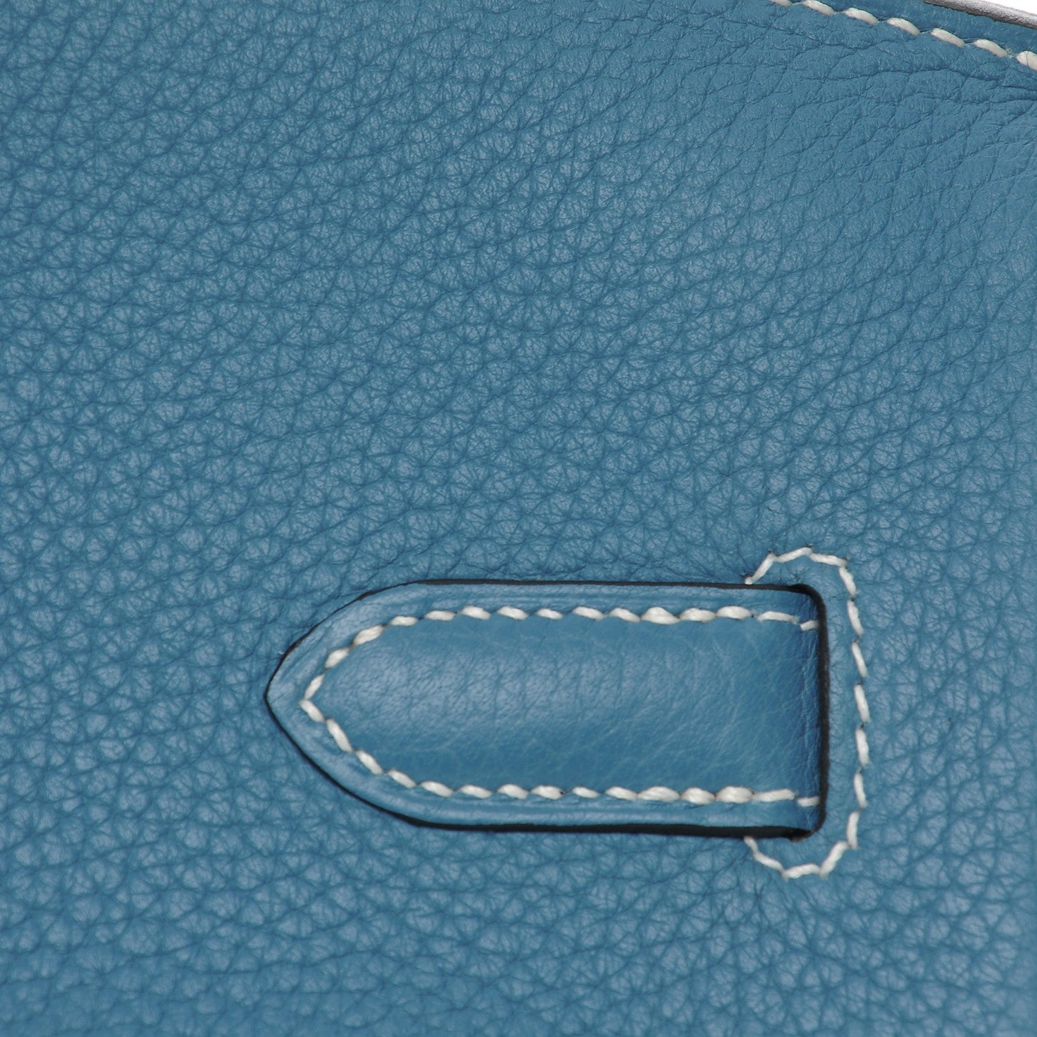 Hermes Taurillon Clemence Birkin 35 Blue Jean 10 of 27