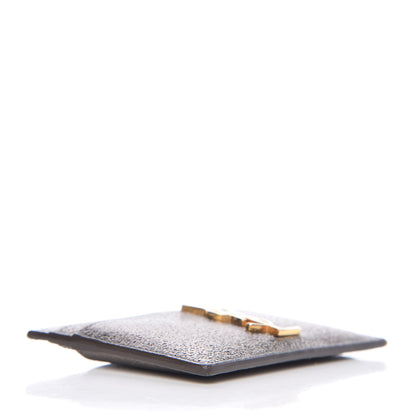 Saint Laurent Grained Metallic Calfskin Monogram Credit Card Case Bronze 4 of 7
