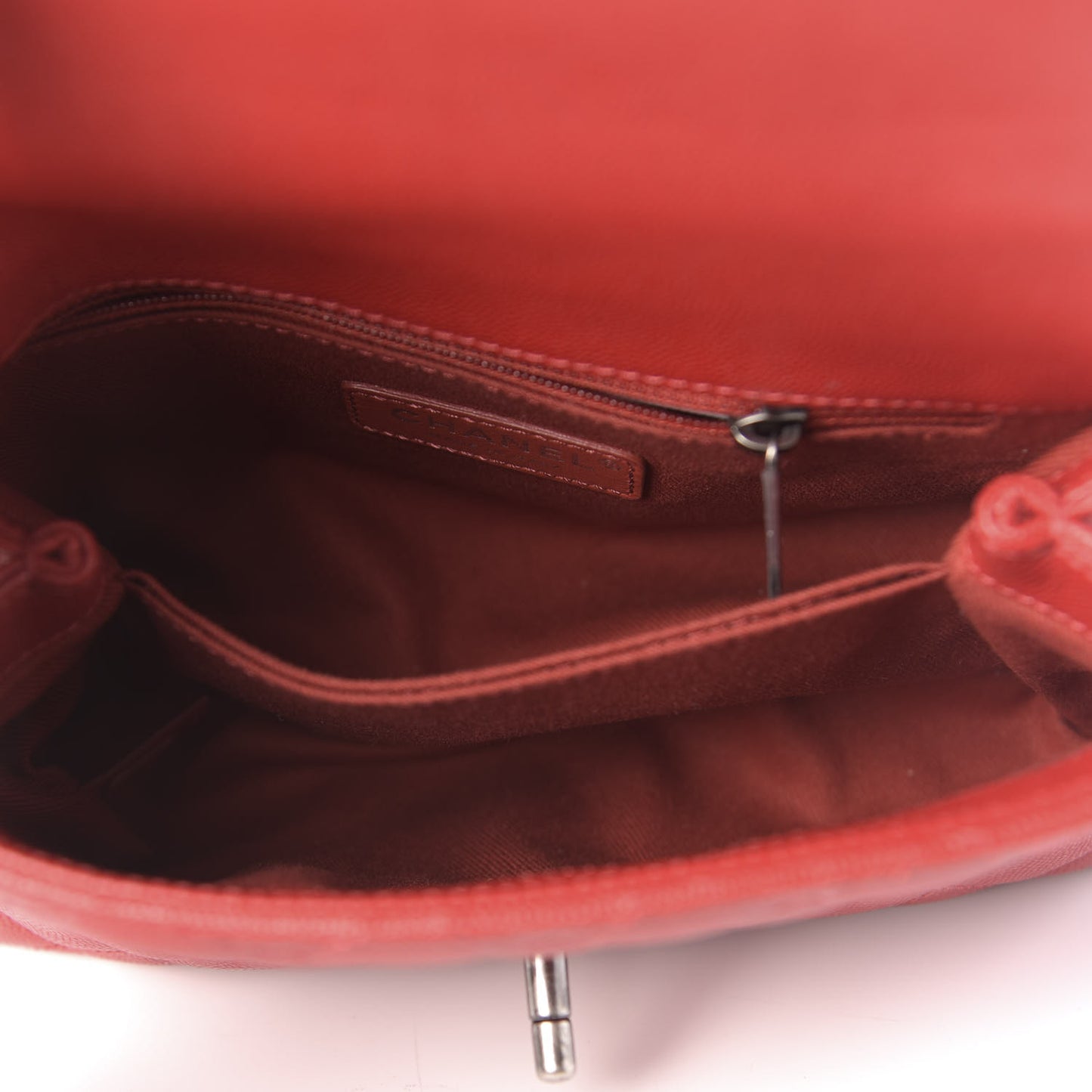 Caviar Quilted Mini Coco Handle Flap Dark Red