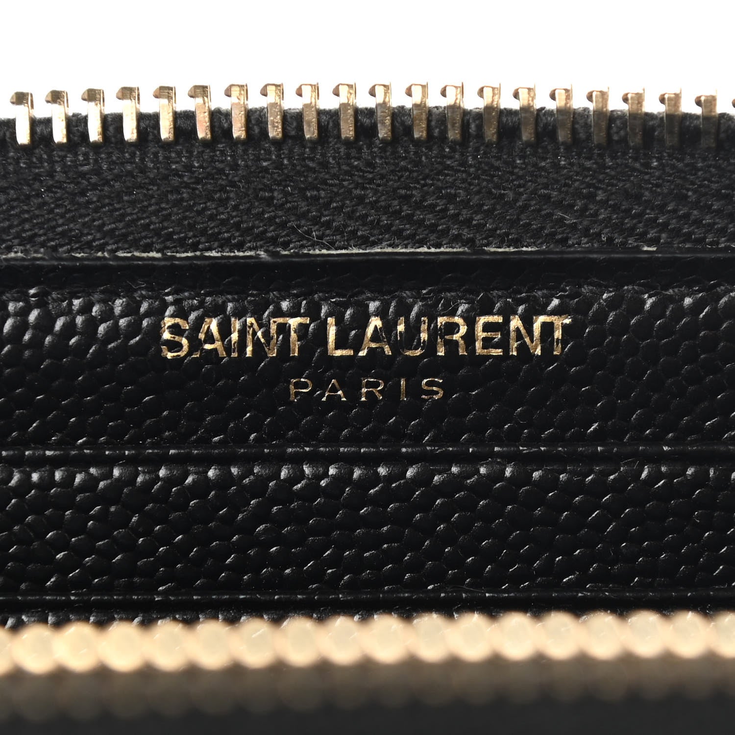 Saint Laurent Grain De Poudre Matelasse Chevron Monogram Zip Around Wallet Black 6 of 14