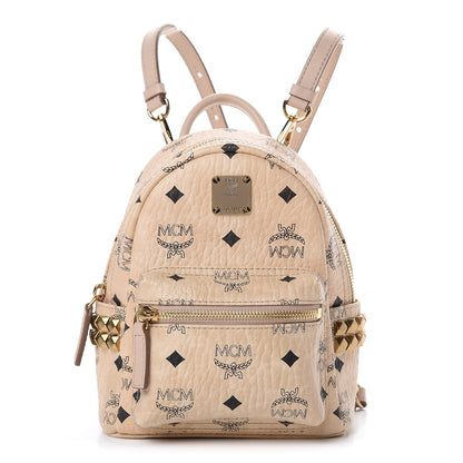 MCM Visetos Side Stud X-Mini Stark Backpack Beige 1 of 11