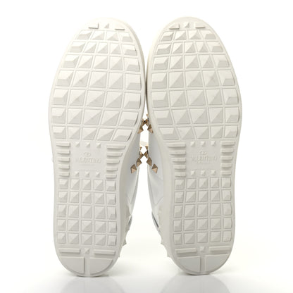 Valentino Garavani Calfskin Mens Rockstud Untitled Open Sneakers 42 White 5 of 9