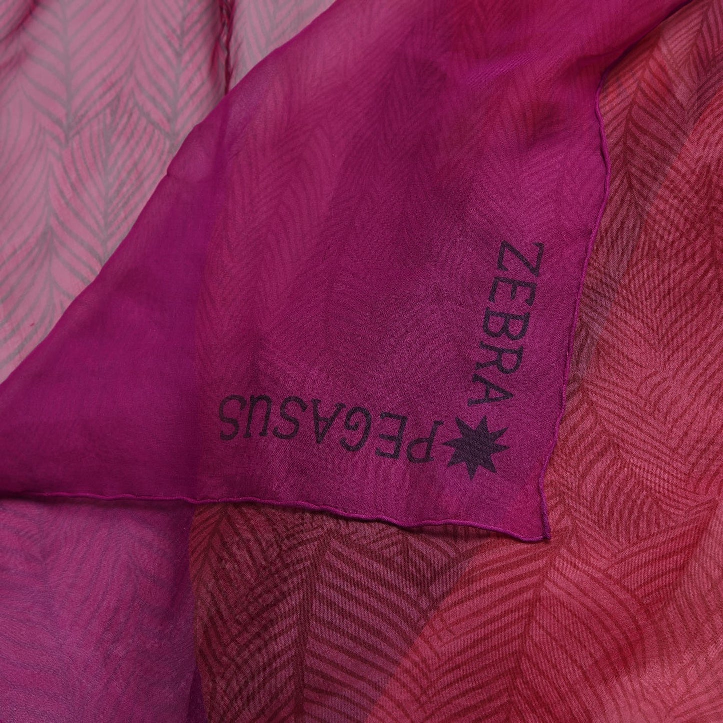 Silk Mousseline Zebra Pegasus Shawl 140 Fuchsia Prune Rouge
