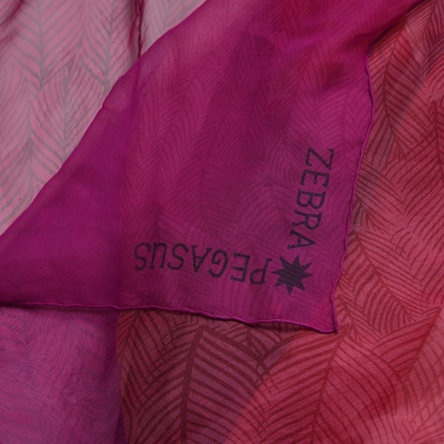 Hermes Silk Mousseline Zebra Pegasus Shawl 140 Fuchsia Prune Rouge 4 of 6