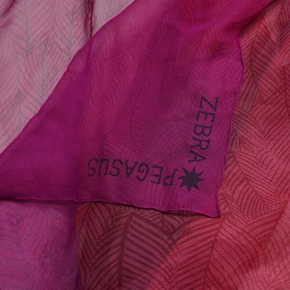 Hermes Silk Mousseline Zebra Pegasus Shawl 140 Fuchsia Prune Rouge 4 of 6