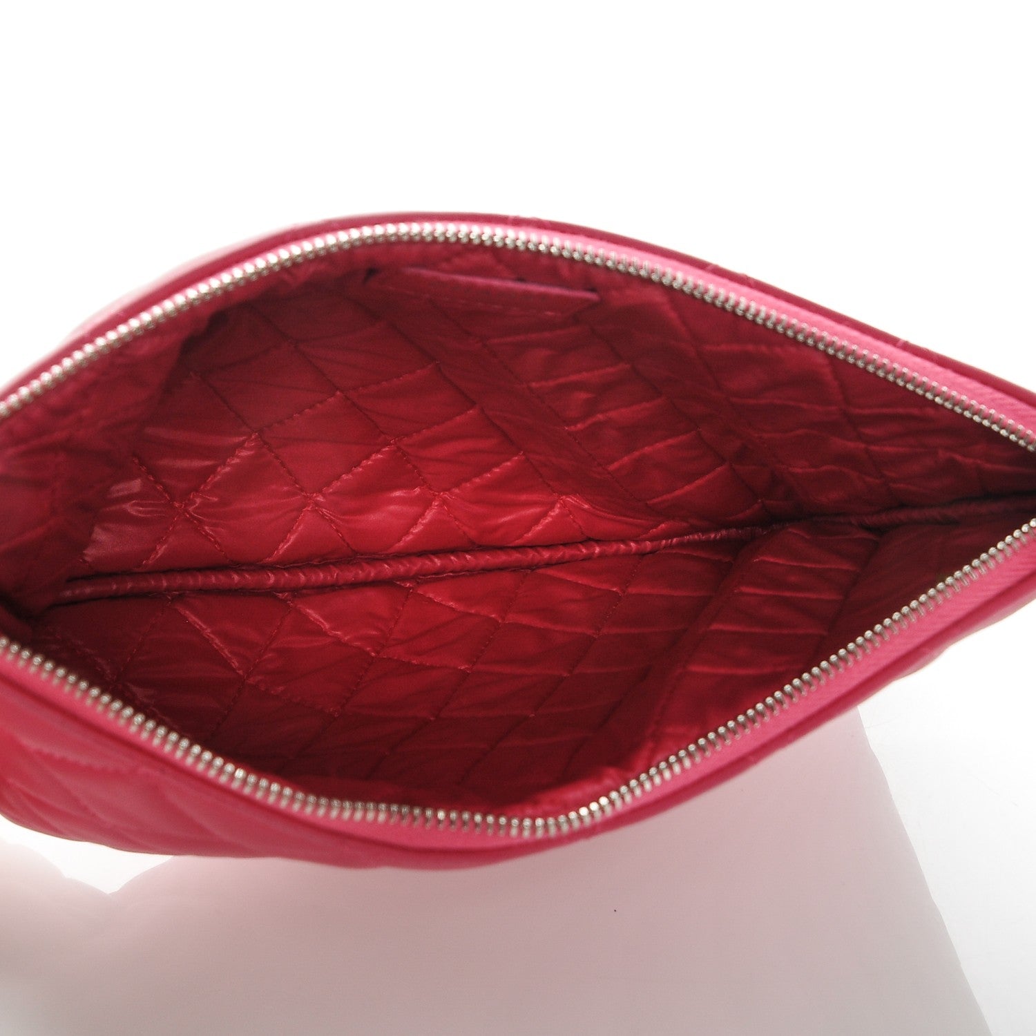 Chanel Lambskin Quilted Medium Cosmetic Case Dark Pink 5 of 8