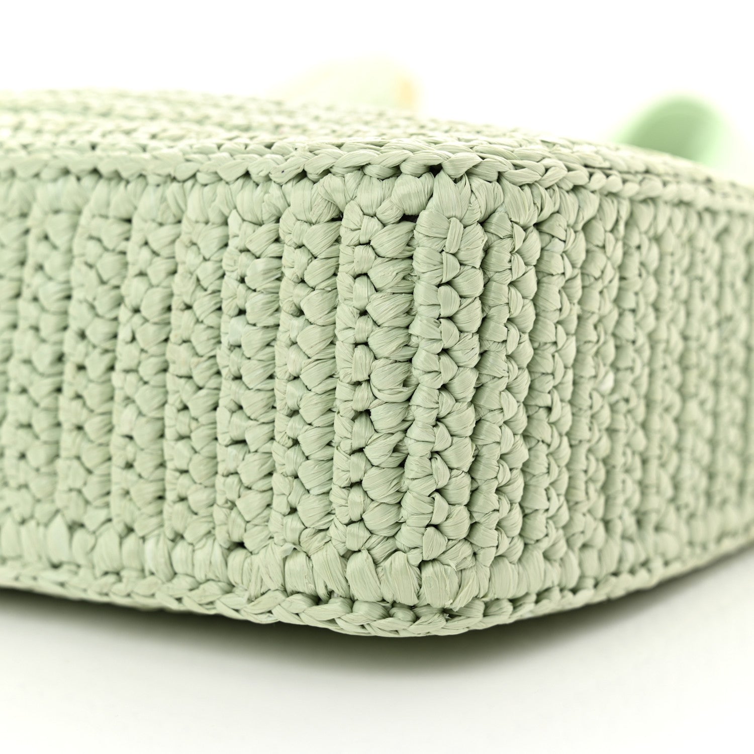 Prada Yarn Raffia Effect Crochet Re-Edition 2005 Shoulder Bag Acqua 10 of 13