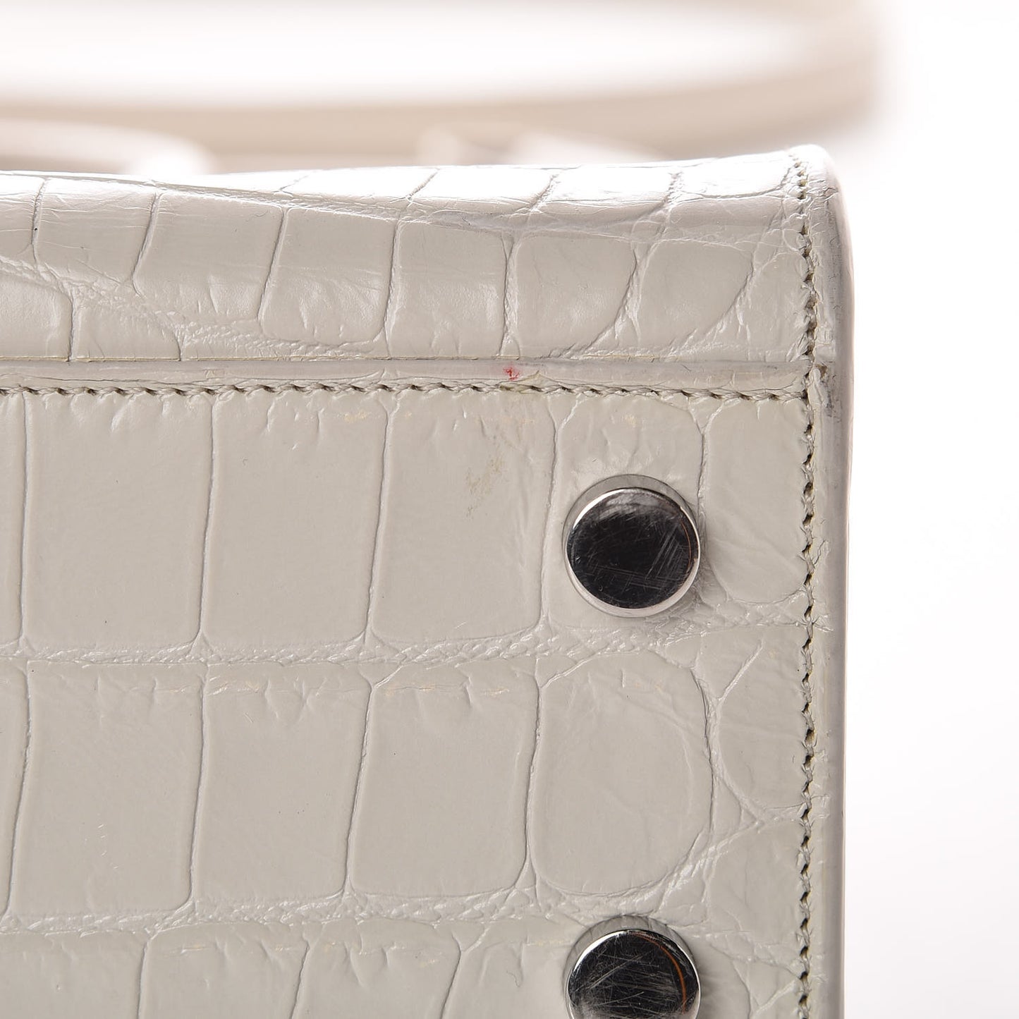 Croc Calfskin Embossed Nano Sac De Jour Cream Souffle