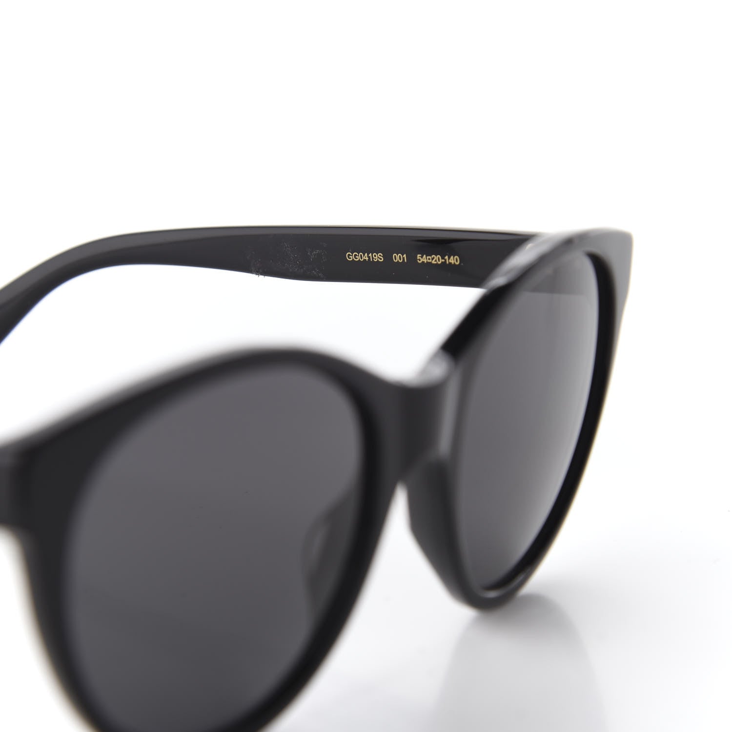 Gucci Round Frame Crystal Sunglasses GG 0419S Black 6 of 7