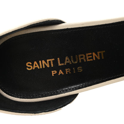 Saint Laurent Lambskin Jodie Platform Sandals 38 Pearl 8 of 8