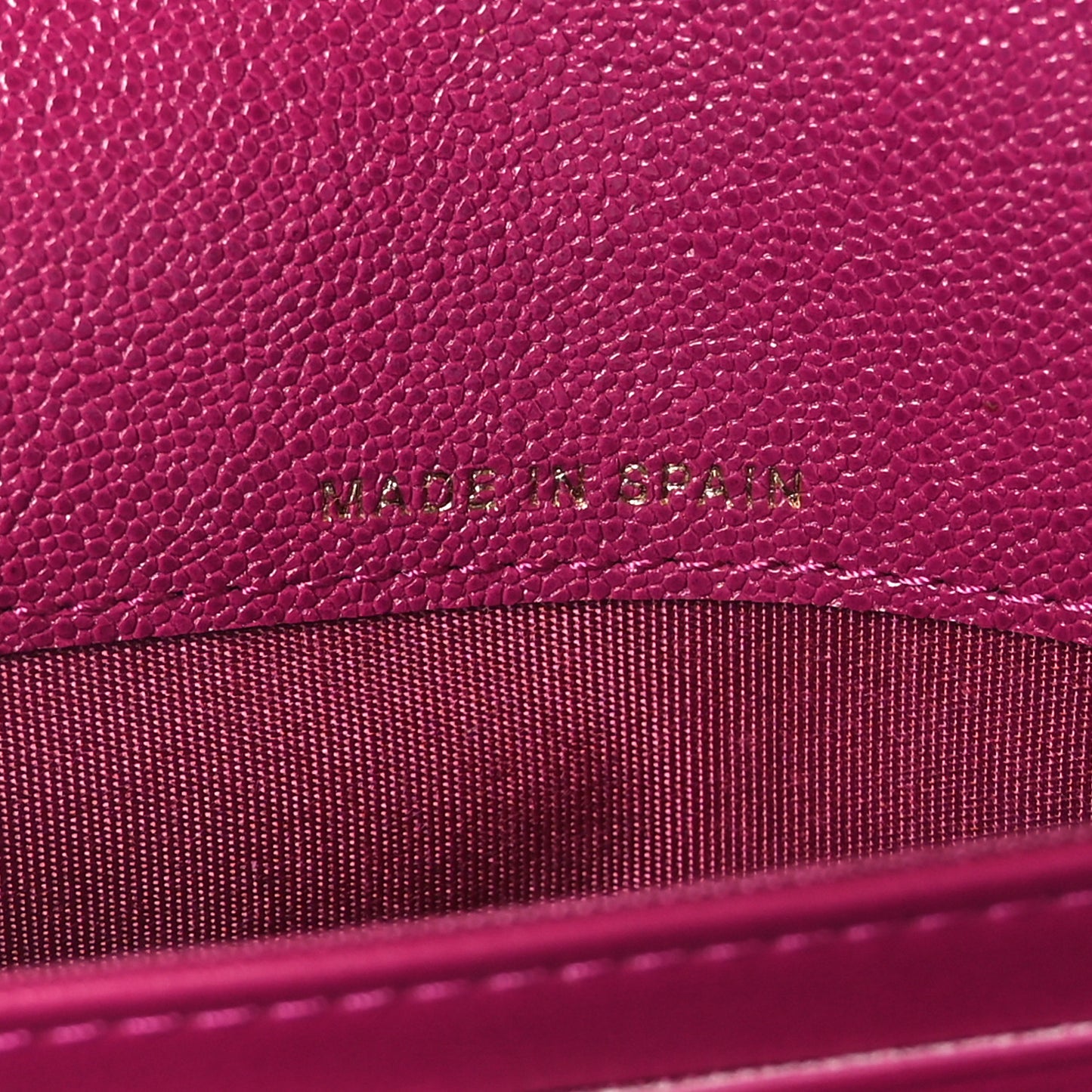 Caviar Quilted Large Boy Gusset Flap Wallet Fuchsia