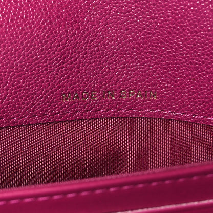 Chanel Caviar Quilted Large Boy Gusset Flap Wallet Fuchsia 8 of 9