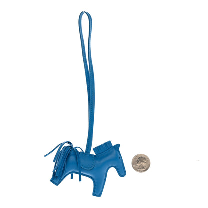 Hermes Milo Lambskin Grigri Rodeo Horse Bag Charm PM Bleu Zanzibar 2 of 5