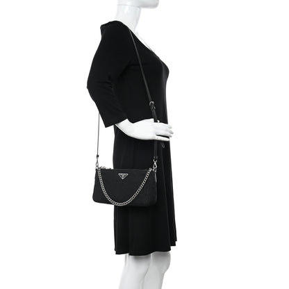 Prada Nylon Tessuto Impuntu Quilted Crossbody Bag Black 2 of 13