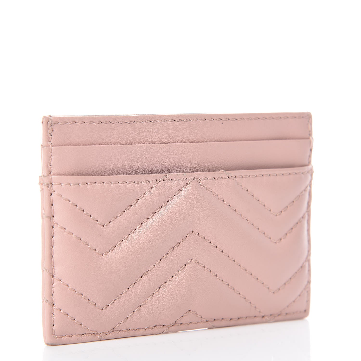 Gucci Calfskin Matelasse GG Marmont Card Holder Perfect Pink 3 of 6