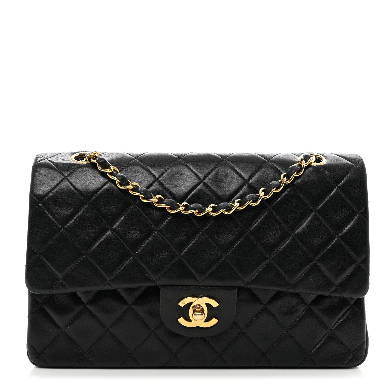 Chanel Lambskin Quilted Medium Double Flap Black 1 of 12