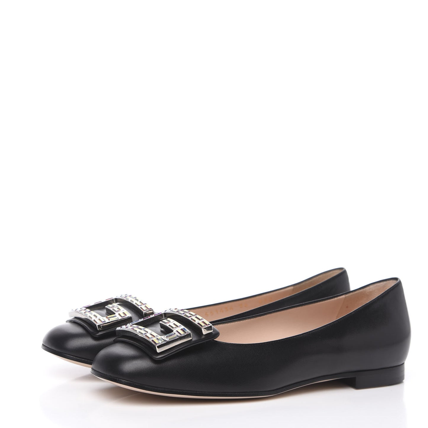 Malaga Kid Crystal Square G Madelyn Ballet Flats 36 Black