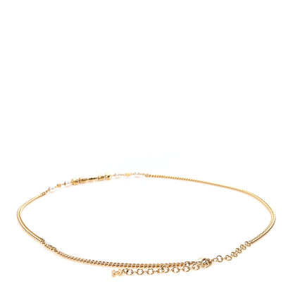 Chanel Pearl Crystal CC Quilted Chain Belt 80 32 Gold Pearly White 2 of 4