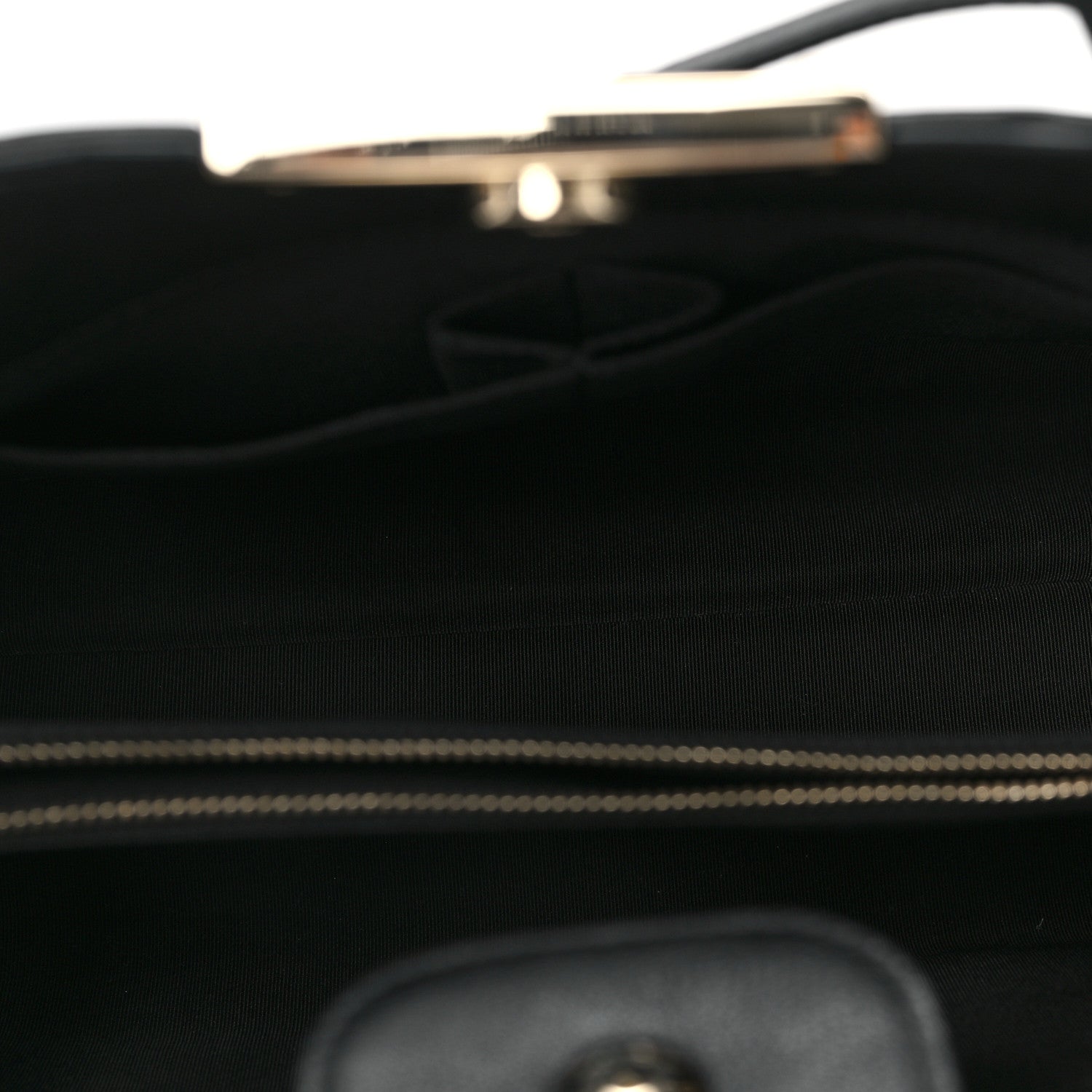 Chanel Grained Calfskin Stitched Large Label Click Shopper Tote Black 5 of 12