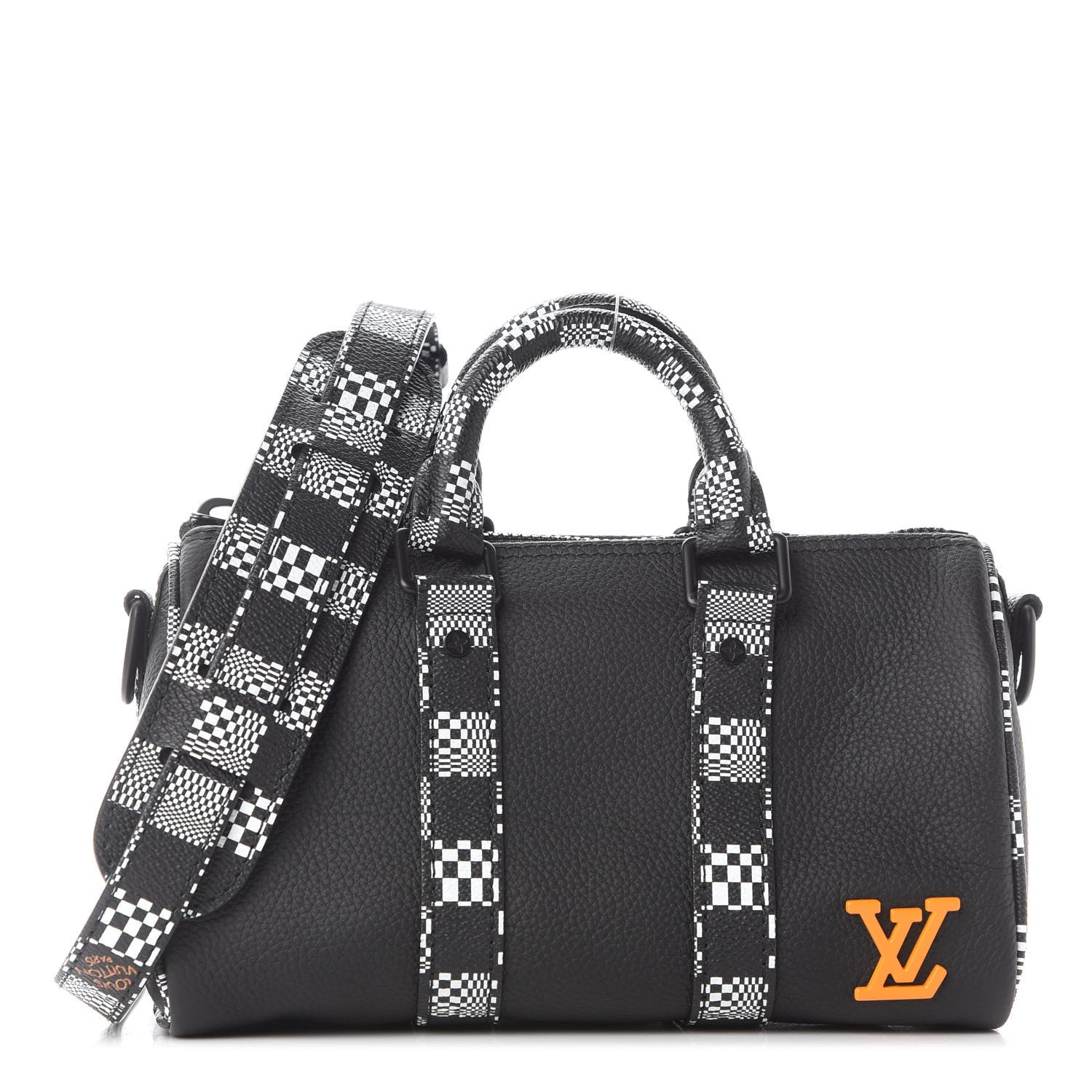 Louis Vuitton Calfskin Damier Distorted Keepall XS Black 1 of 8