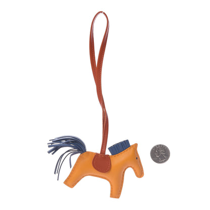 Hermes Milo Lambskin Grigri Rodeo Horse Bag Charm PM Jaune D'Or Bleu Agate Cornaline 2 of 4
