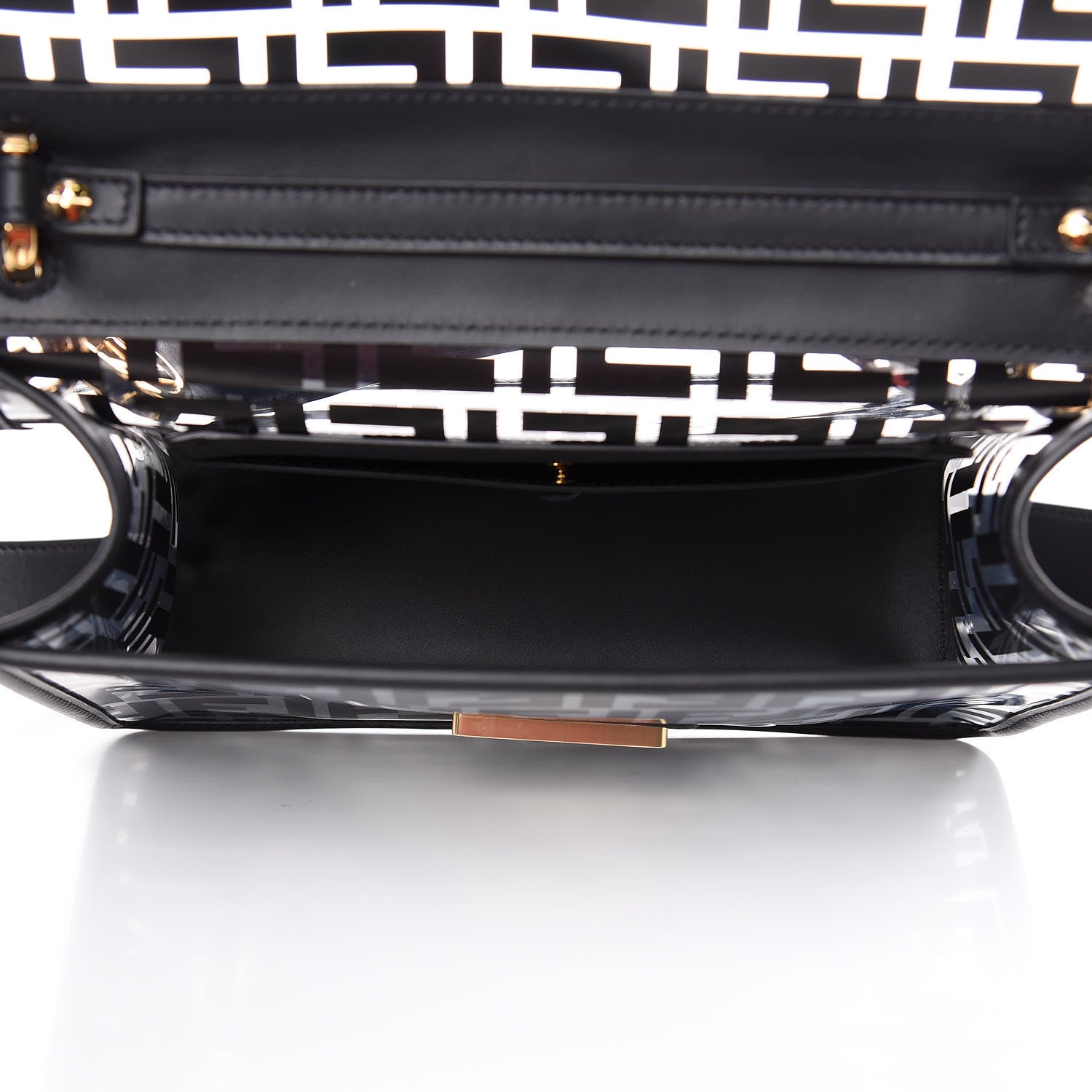 Fendi TPU FF Vitello Century F is Fendi Kan I Shoulder Bag Black 5 of 9