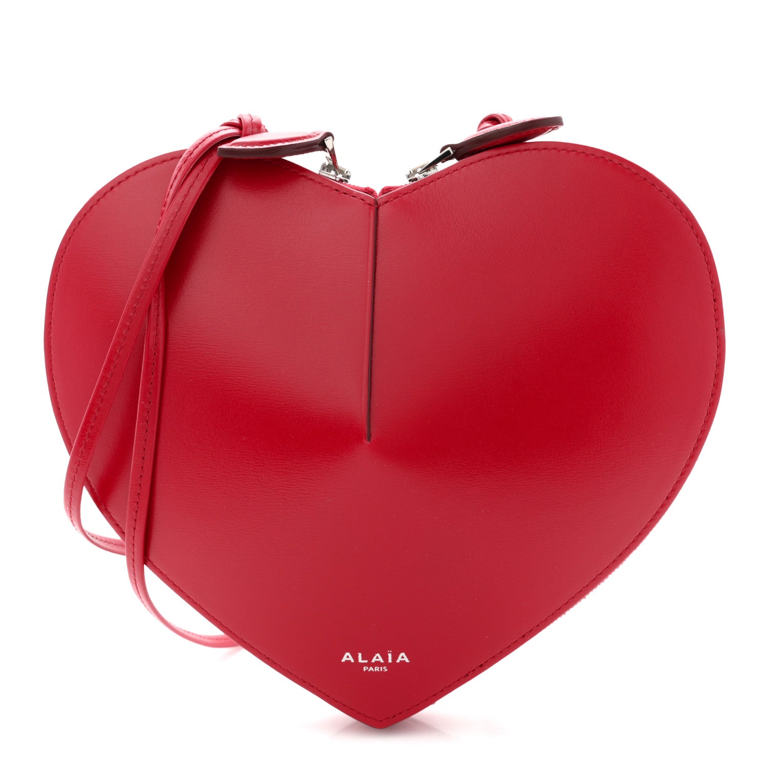 Alaia Lux Calfskin Le Coeur Bag Lacquer Red 1 of 9