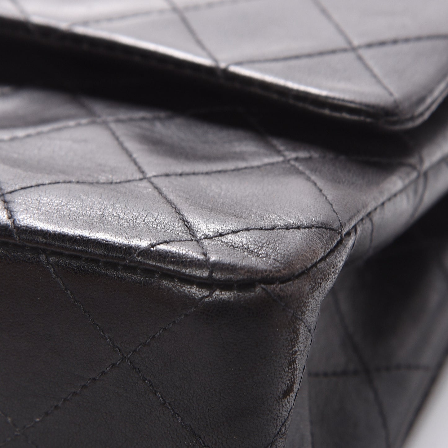 Lambskin Quilted Small Double Flap Black