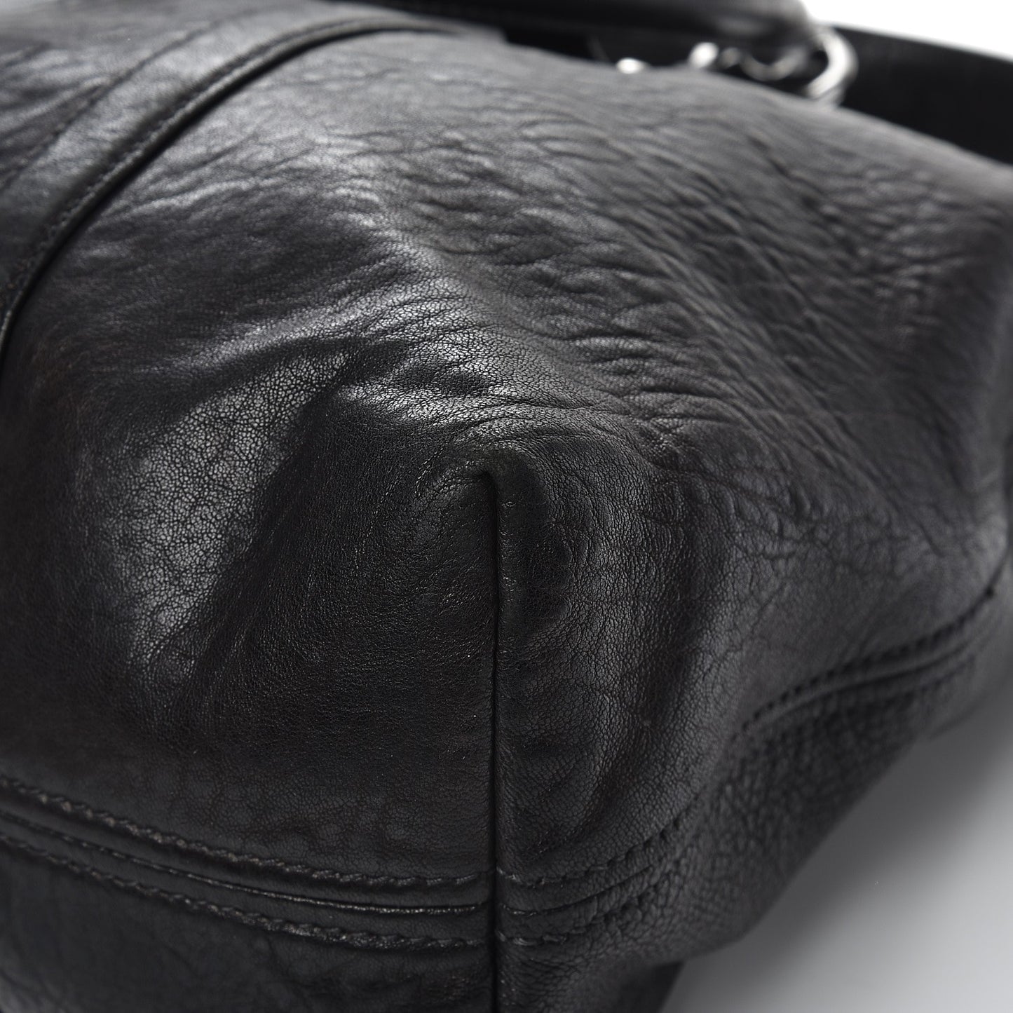 Goatskin Madras Convertible Tote Nero Black