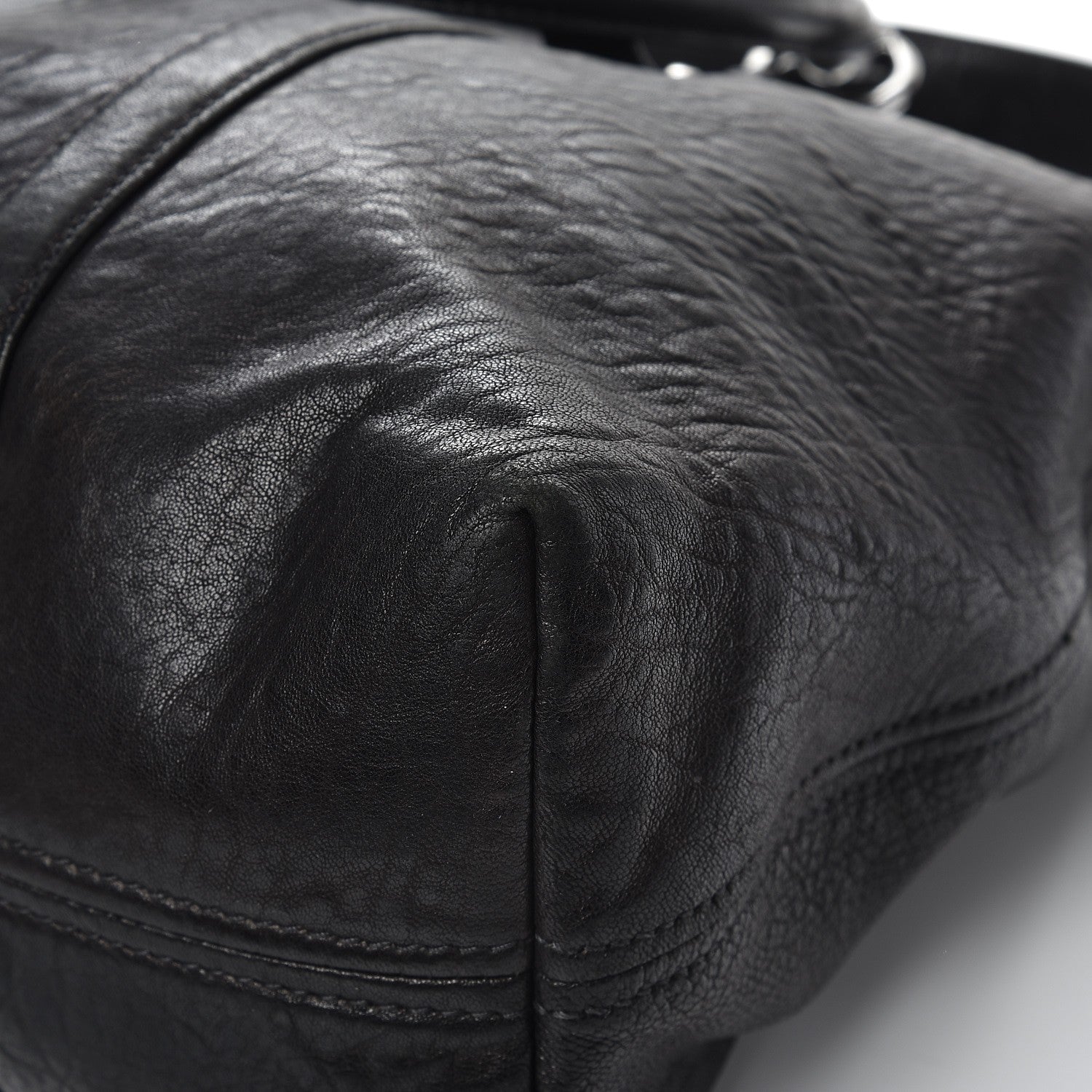 Miu Miu Goatskin Madras Convertible Tote Nero Black 13 of 15