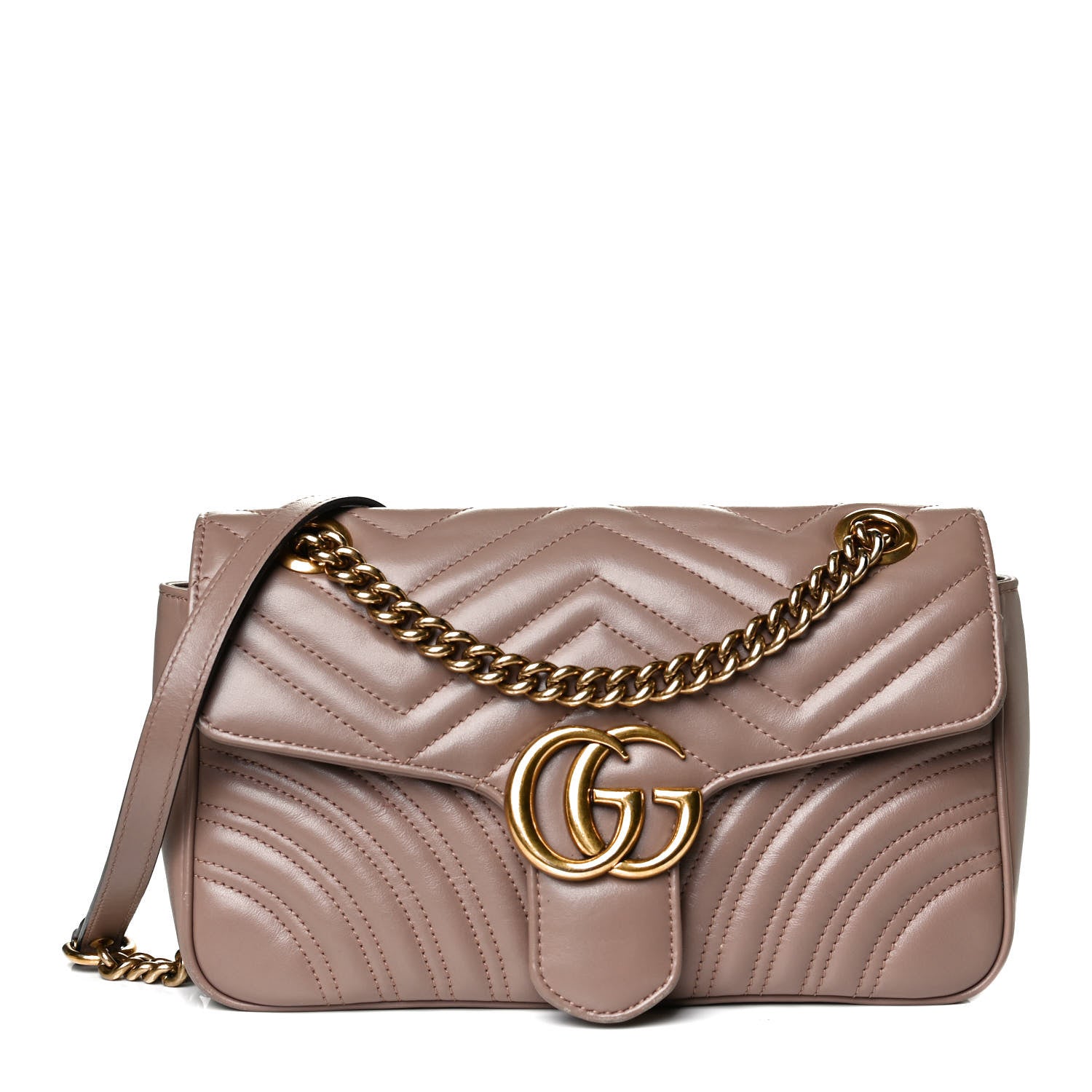 Gucci Calfskin Matelasse Small GG Marmont Shoulder Bag Porcelain Rose 1 of 11