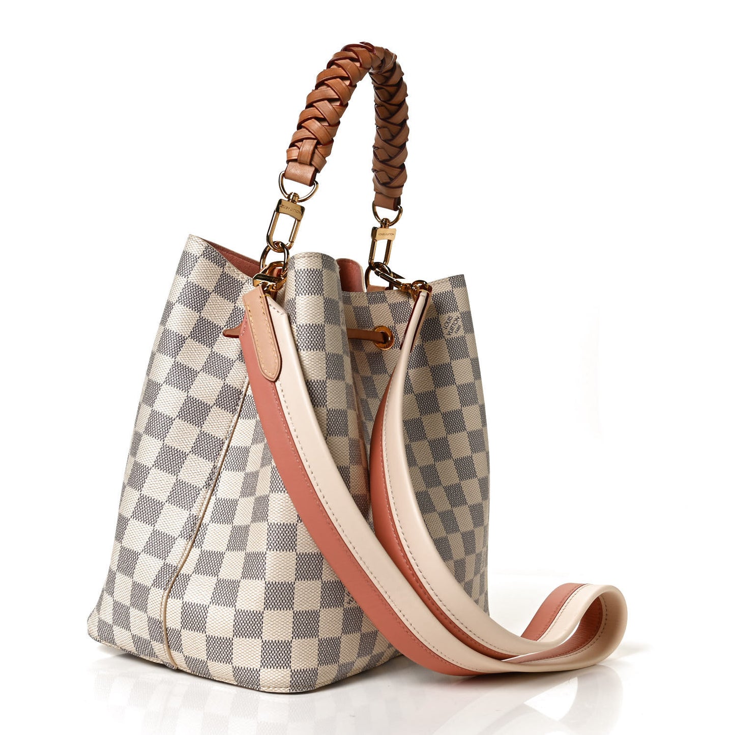 Damier Azur Braided Neonoe MM Peach Cream