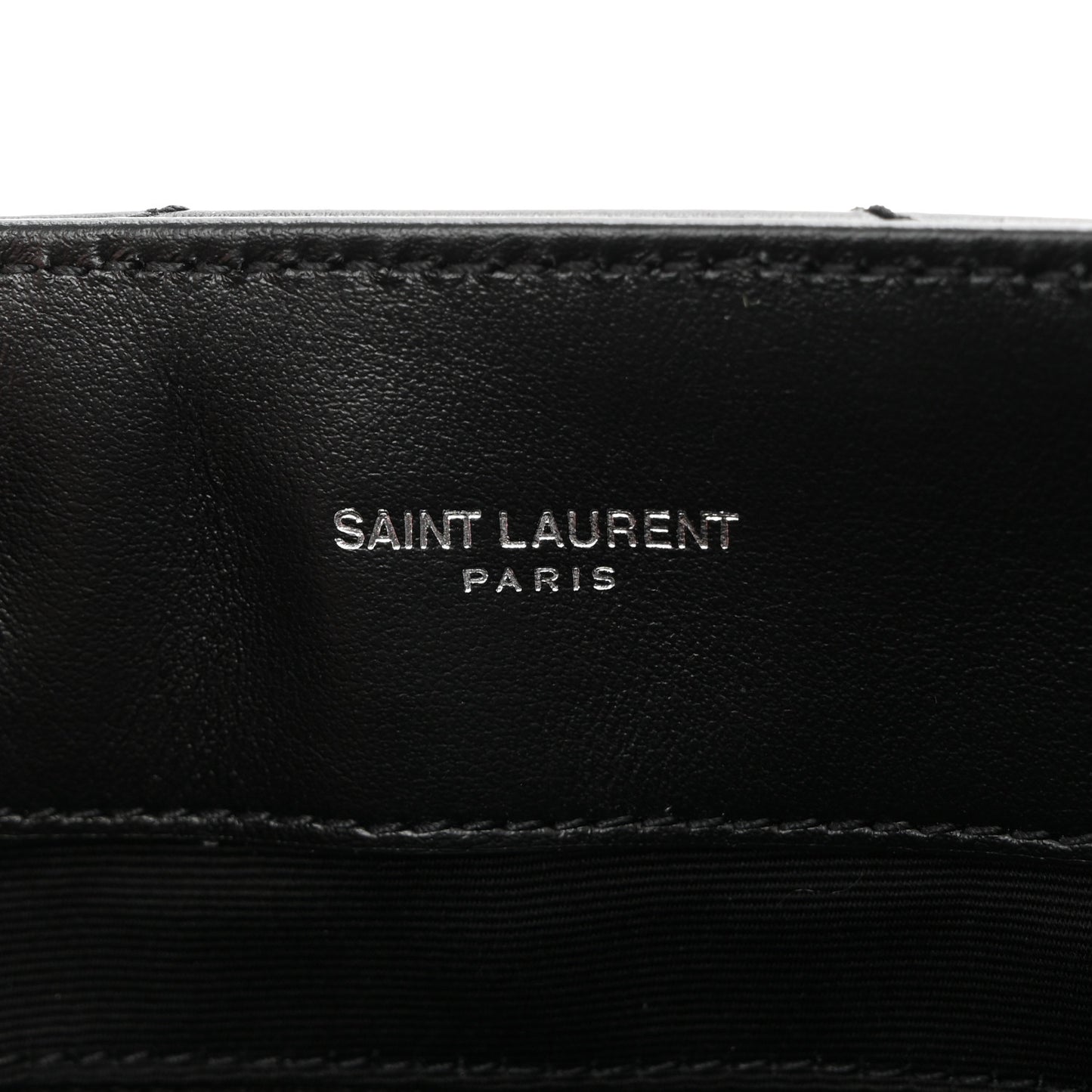 SAINT LAURENT Calfskin Y Quilted Monogram Large Loulou Chain Satchel Black