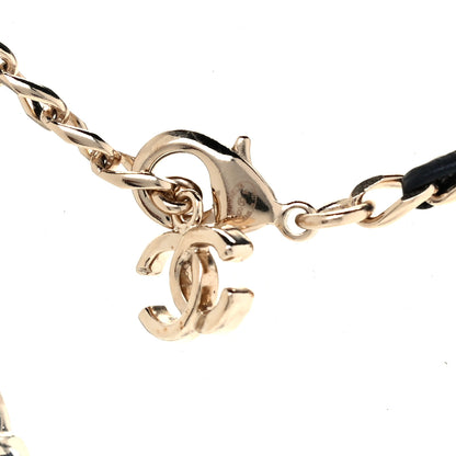 Chanel Metal Lambskin Crystal Sergeant Chanel Choker Necklace Black Gold 4 of 4