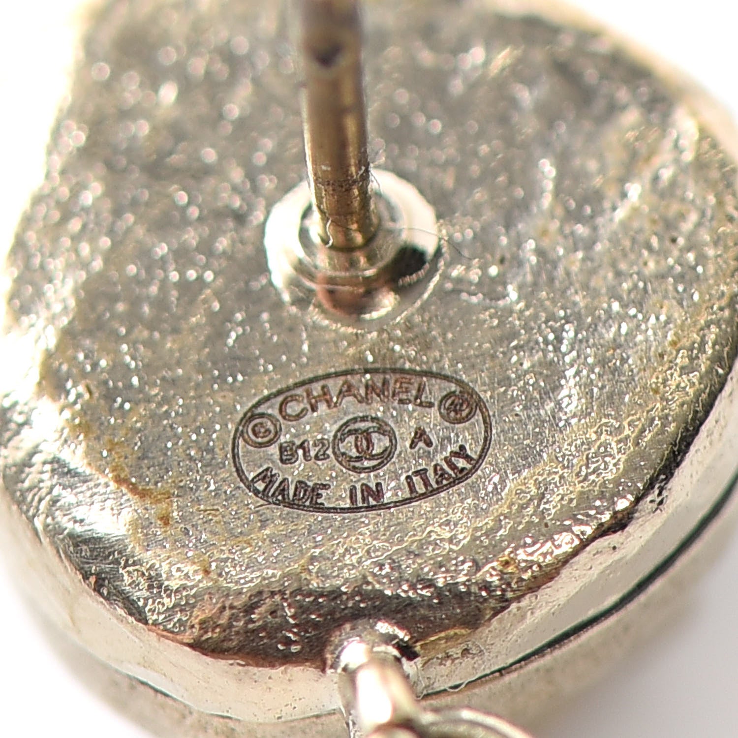 Chanel Resin Metal CC Drop Earrings Gold 4 of 4