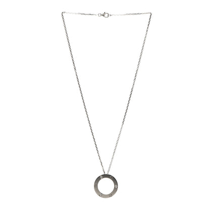Cartier 18K White Gold 3 Diamonds LOVE Pendant Necklace 3 of 6