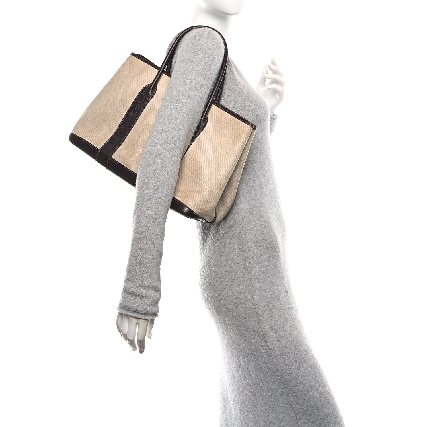 Hermes Buffle Skipper Toile Garden Party 36 MM Tote Marron Fonce