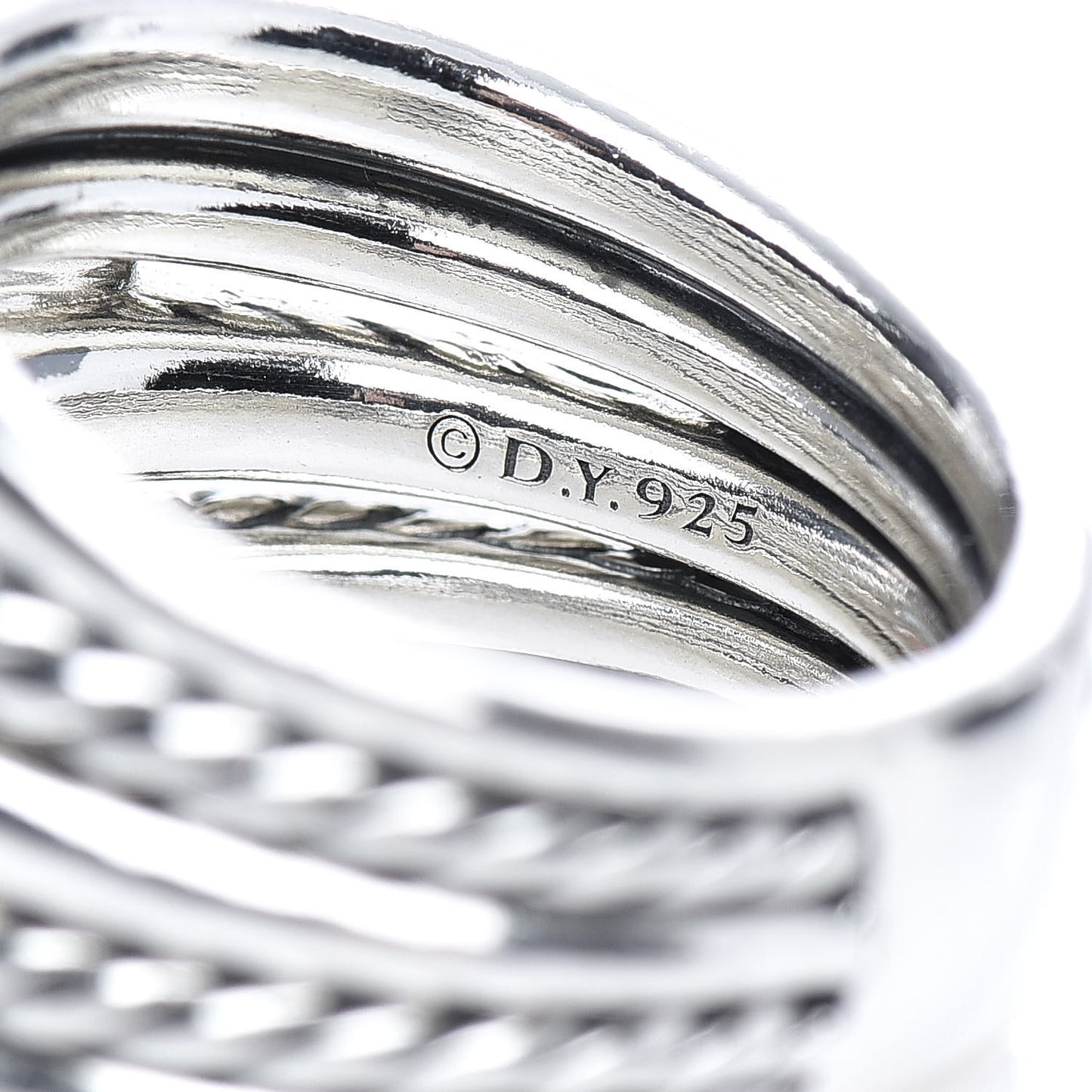 Sterling Silver Diamond Thoroughbred Cushion Link Ring 54 7