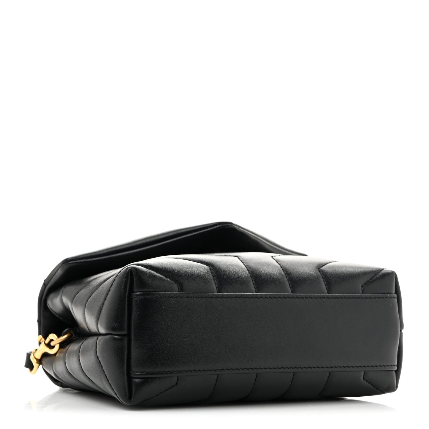 Calfskin Y Quilted Monogram Toy Loulou Crossbody Bag Black