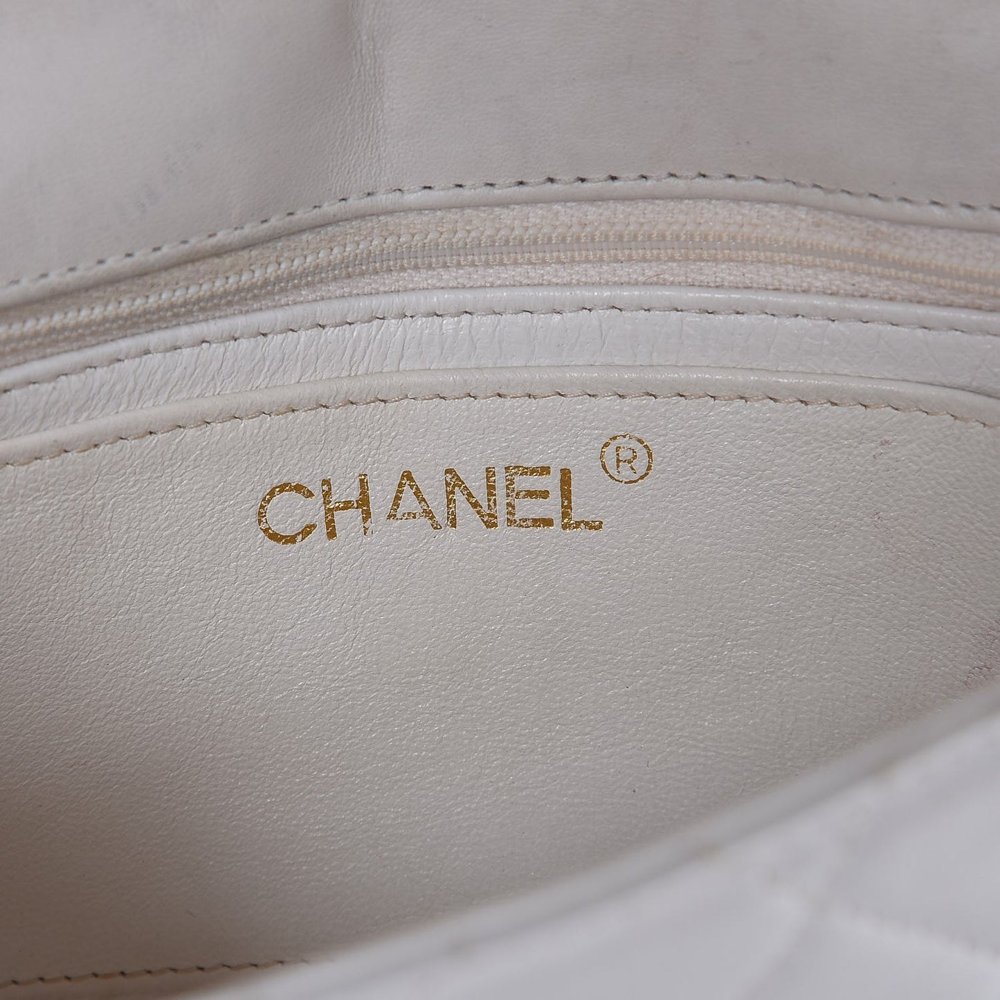 Lambskin Quilted Small Single Flap White