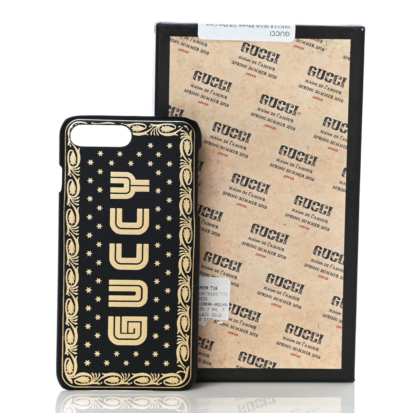 X SEGA Calfskin iPhone 7/8 Plus Case Black