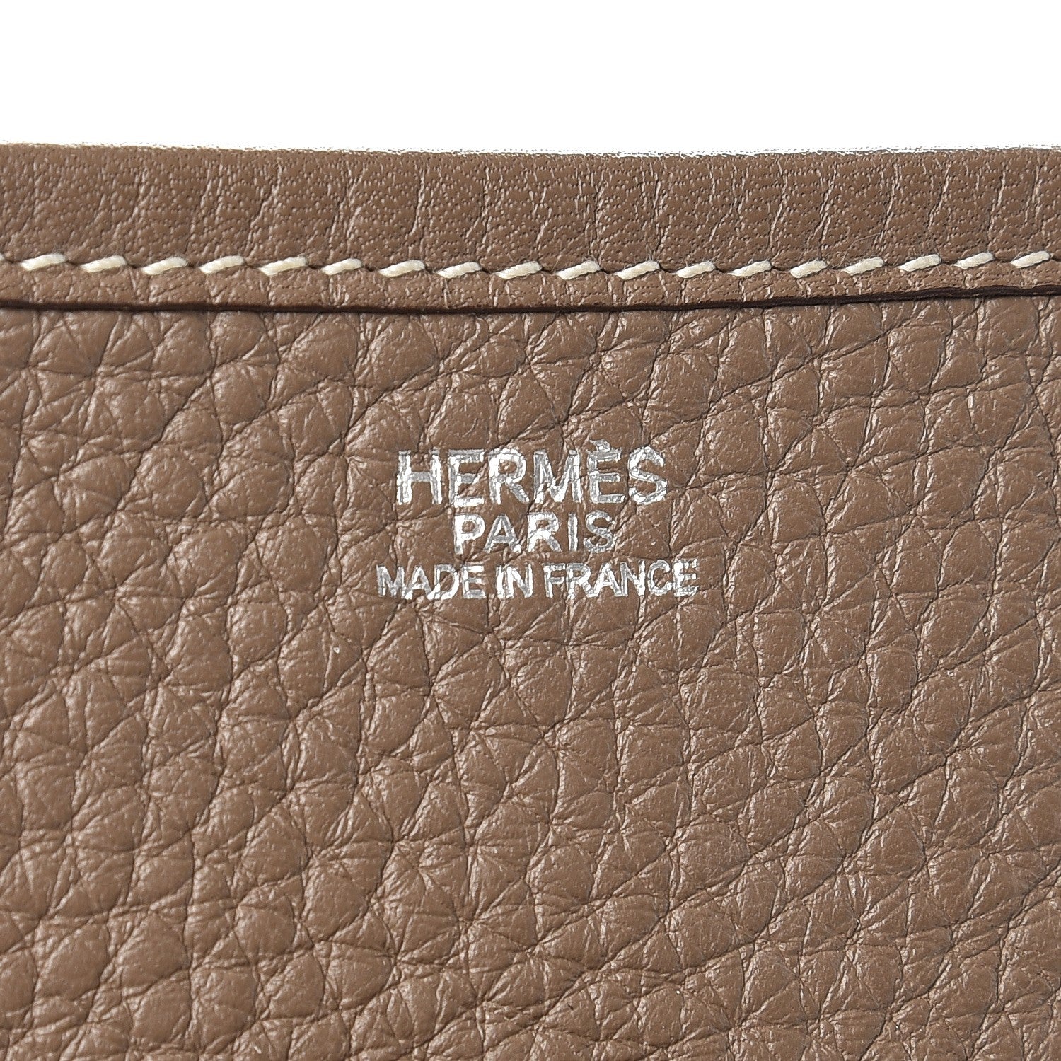 Hermes Taurillon Clemence Evelyne GM Etoupe 7 of 8