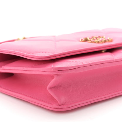 Chanel Lambskin Quilted Chanel 19 Wallet On Chain WOC Pink 8 of 10