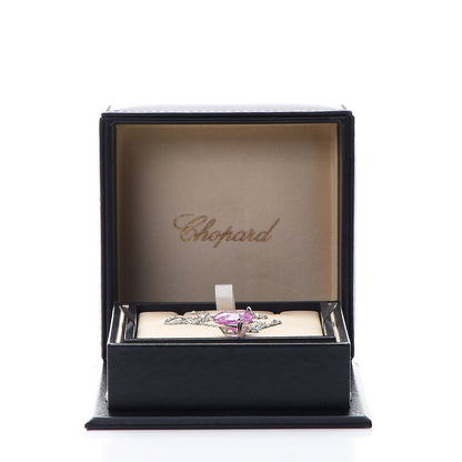 Chopard 18K White Gold Pink Sapphire 3 Diamonds So Happy Heart Necklace 7 of 7