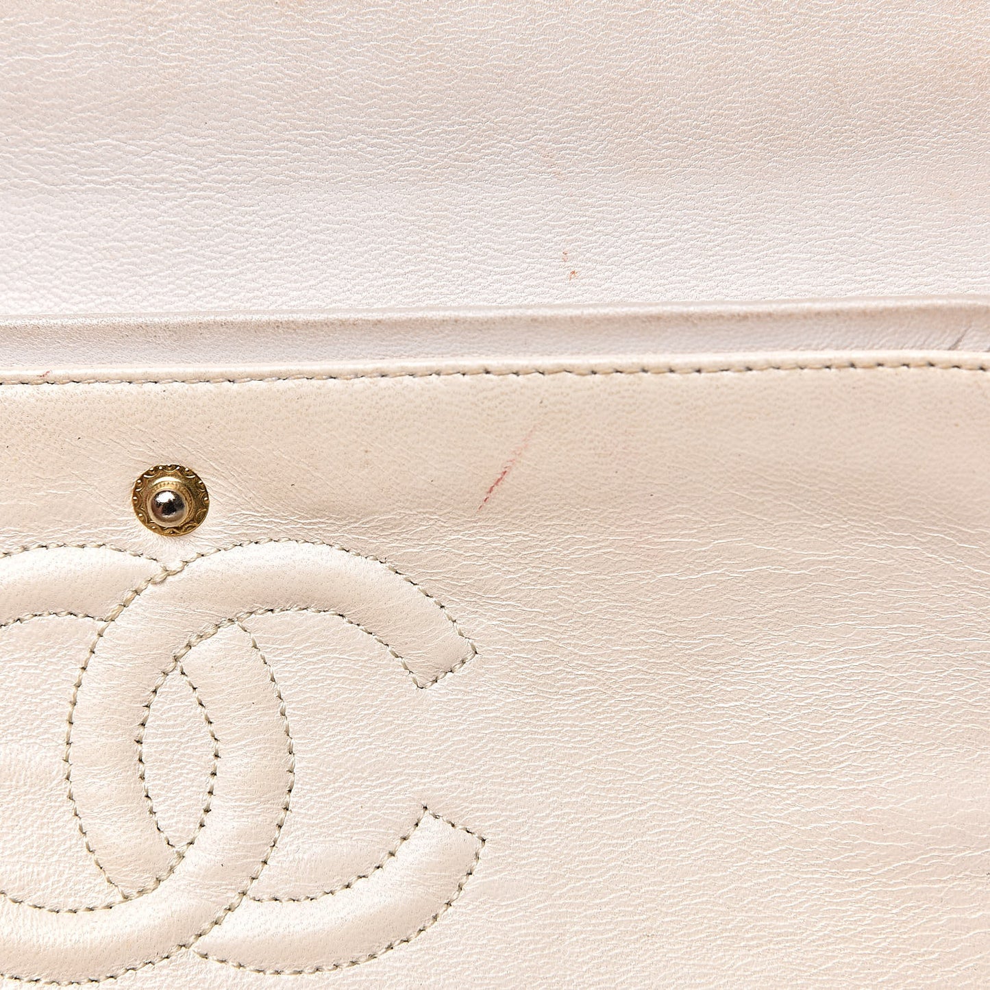 Lambskin Quilted Small Double Flap White