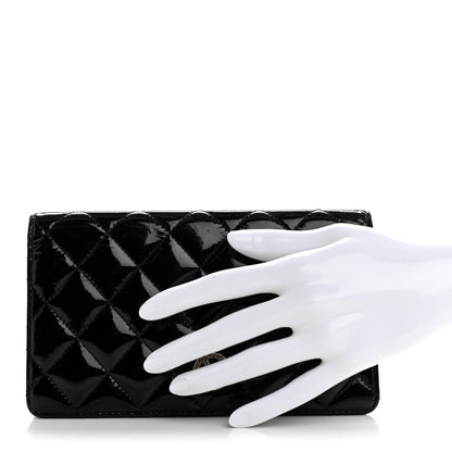 Chanel Patent Quilted Brilliant Yen Wallet Black 2 of 12