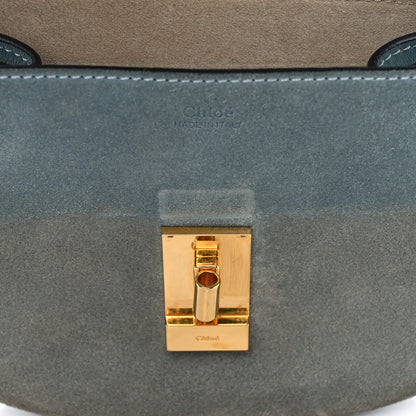 Chloe Suede Smooth Calfskin Mini Drew Shoulder Bag Cloudy Blue 10 of 12