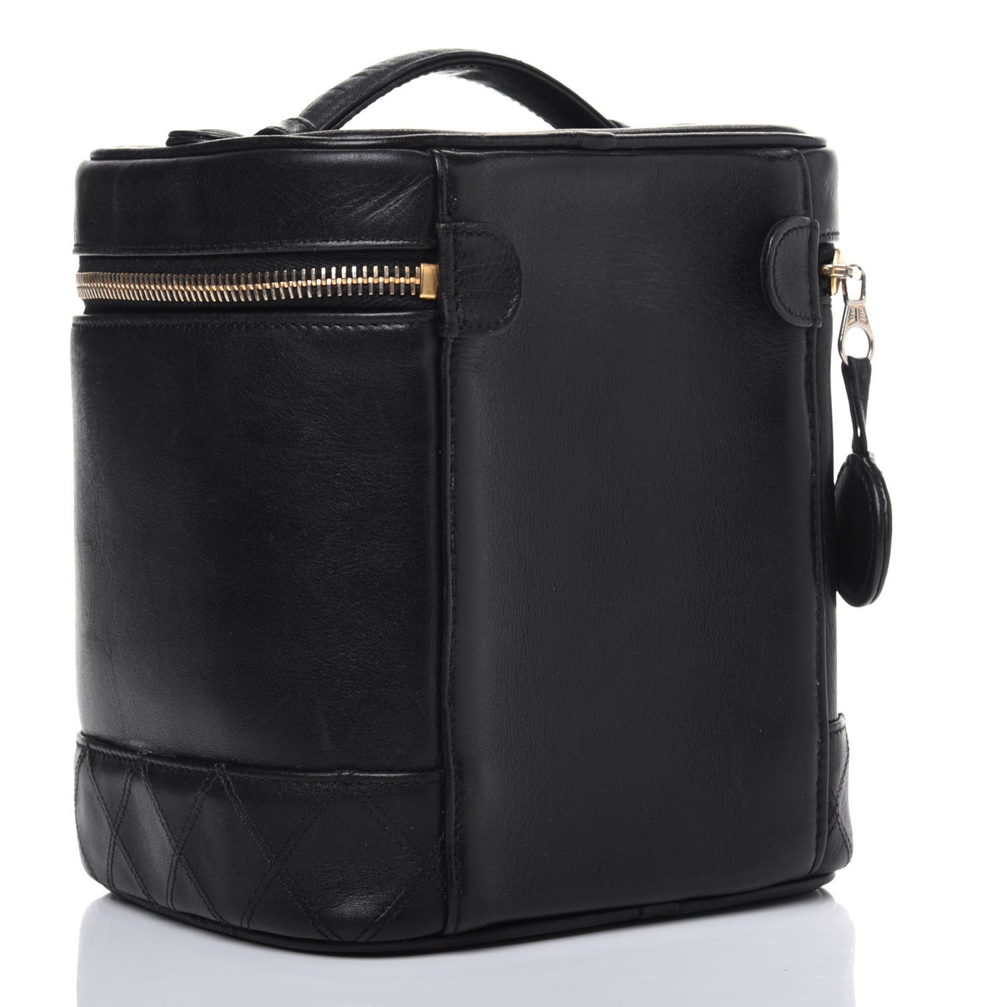 Lambskin Vanity Cosmetic Case Black