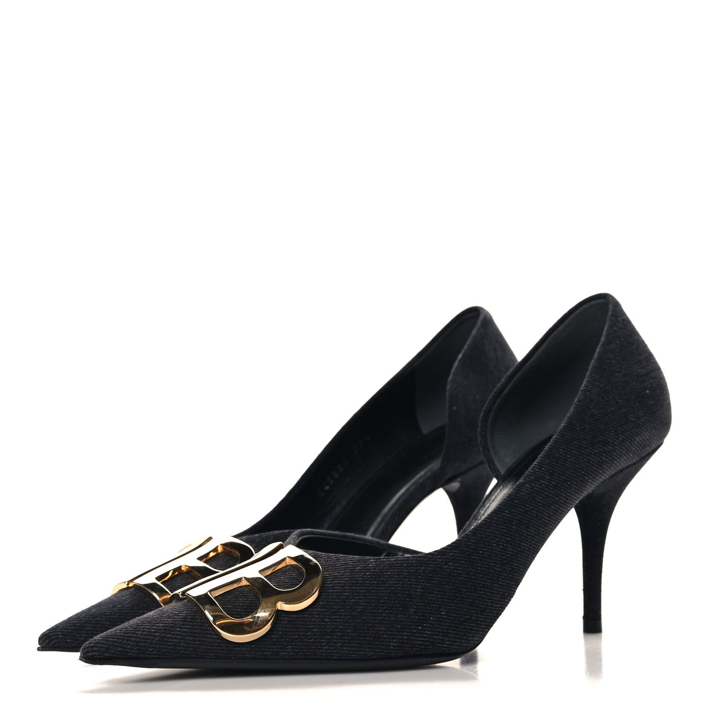 Denim BB D'Orsay Pointed Toe Knife 80mm Pump 39.5 Black