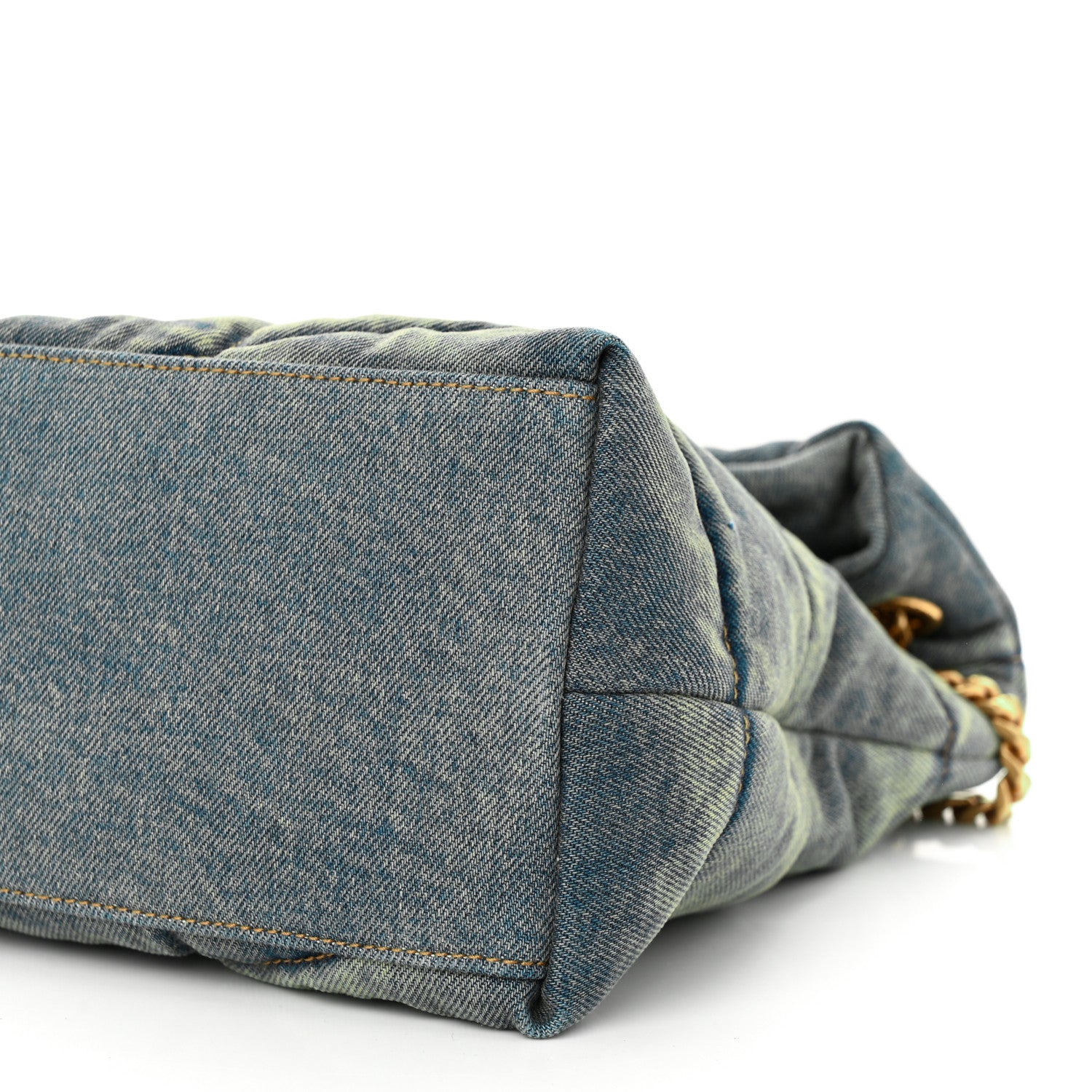 Saint Laurent Denim Quilted Medium Loulou Puffer Monogram Chain Satchel Blue Cinnamon 10 of 10